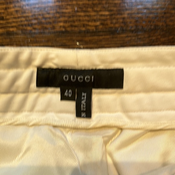 Gucci off weight size 40 white cream pants with leather detail - Picture 6 of 8